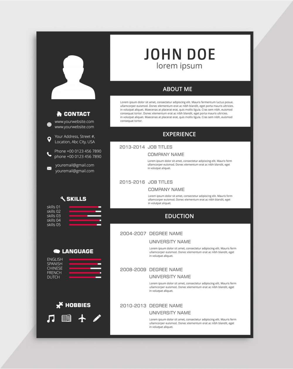 Ready Resume Template InfoGraphic CV